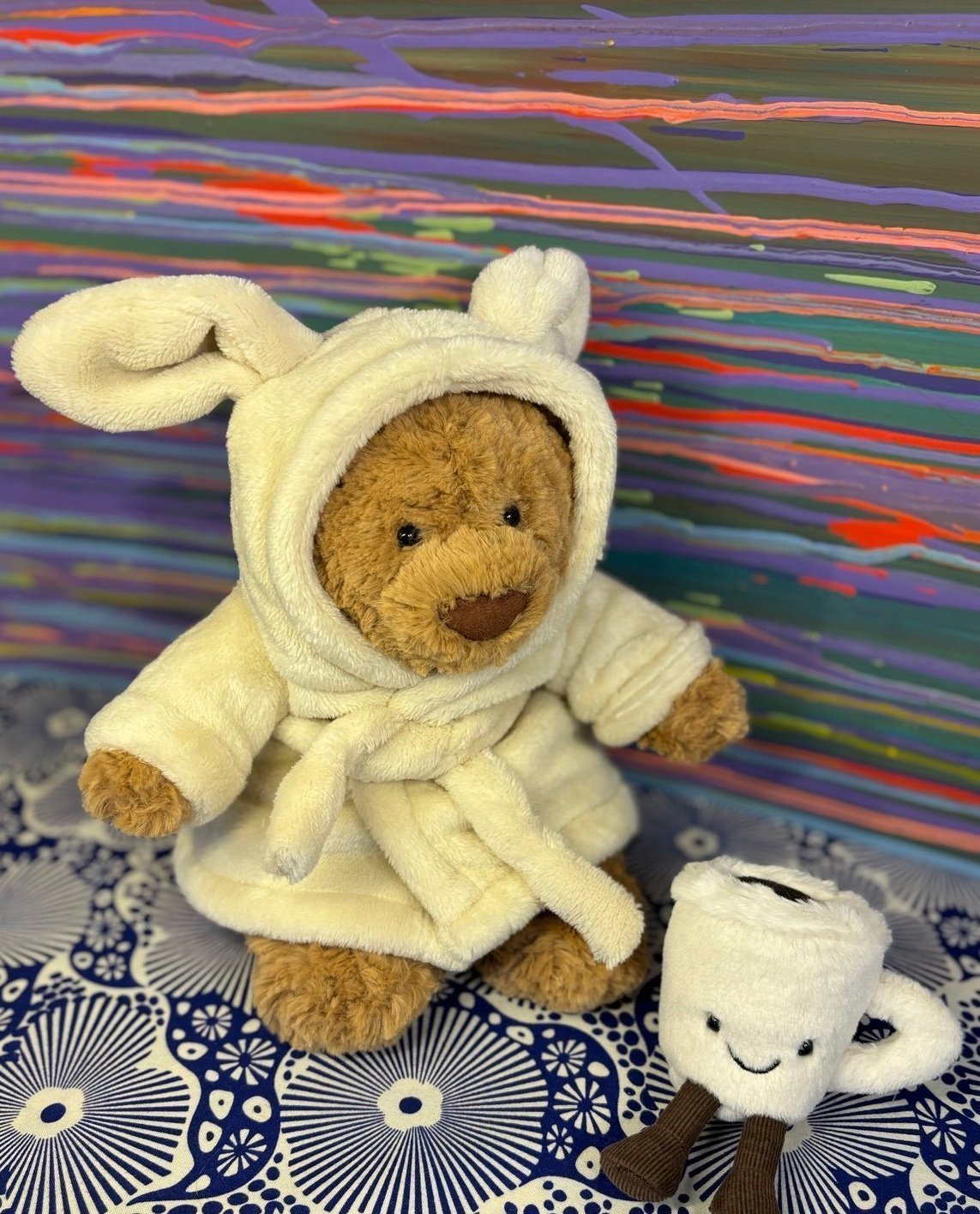 NWT Jellycat BARTHOLOMEW (Bart) BEAR BATHROBE! Cozy Cutie! FAST SHIPPING!