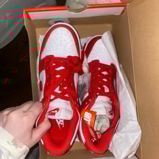 Nike university red low dunks
