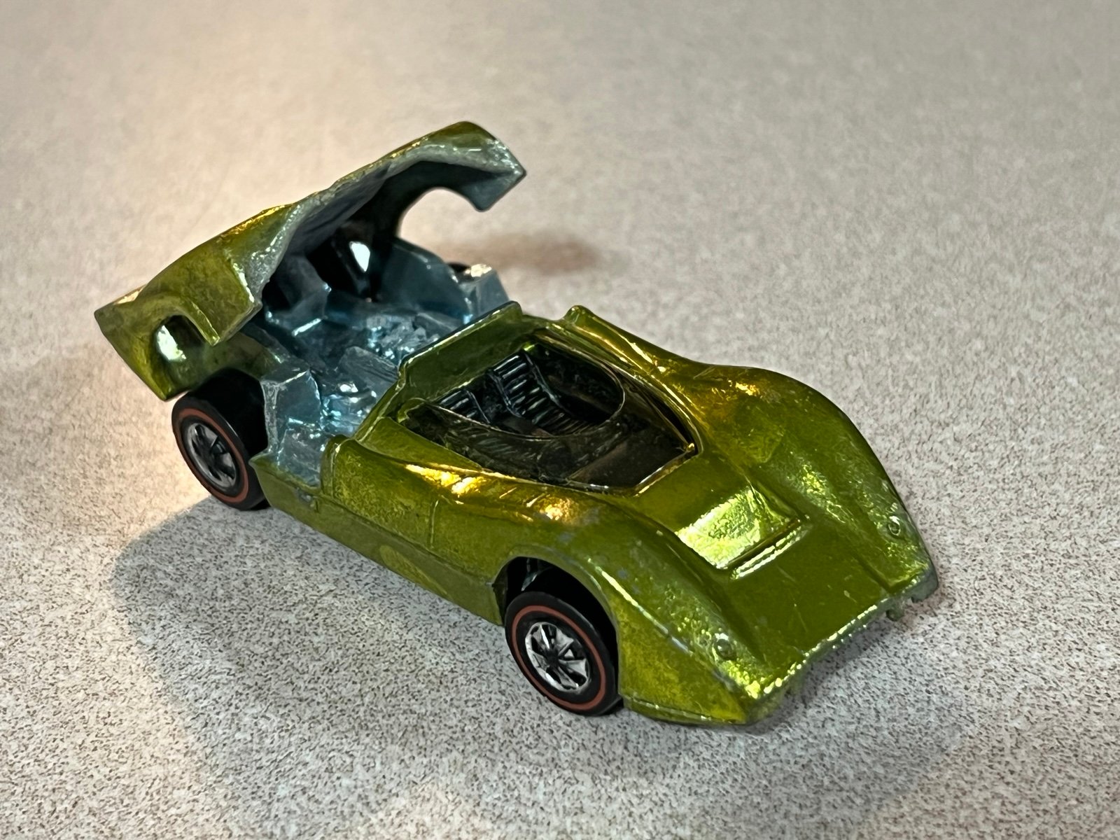 Rare Hot Wheels Redline: 1968 McLaren M6A: Olive