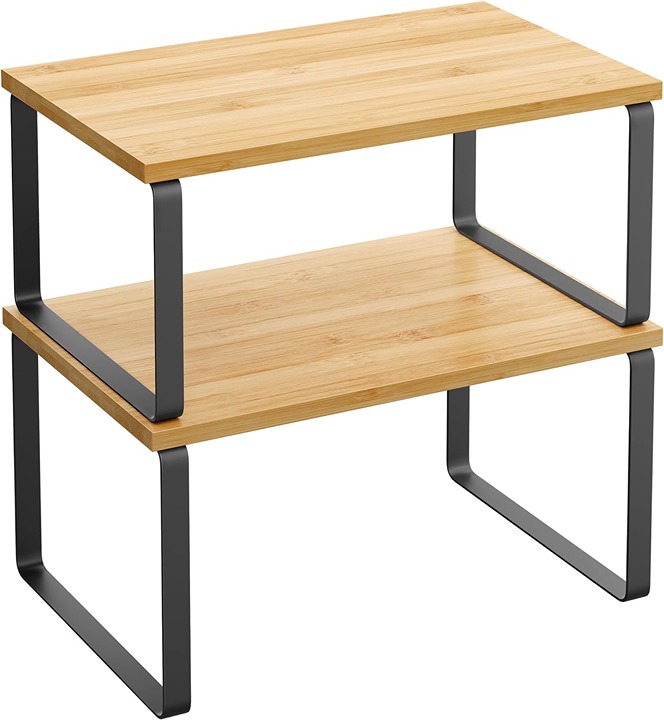Cabinet Organizer Shelf, Set of 2 Kitchen Counter Shelves,