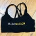 Luluemon Lulu Lemon rise Nation black yellow sports bra top workout fitness yoga