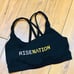 Luluemon Lulu Lemon rise Nation black yellow sports bra top workout fitness yoga