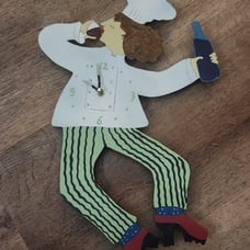 Folk Art Chef Clock