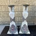 Set of two Chinese vintage ceramic hand painted candle holder