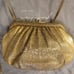 Judith Leiber vintage Gold Reptile Cross Body Purse.