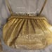 Judith Leiber vintage Gold Reptile Cross Body Purse.