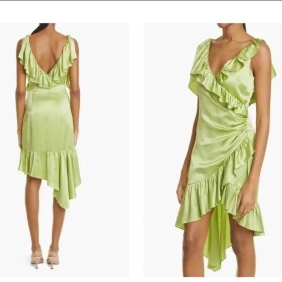 NEW Cinq à Sept Petunya Silk Ruffle Dress Size 4