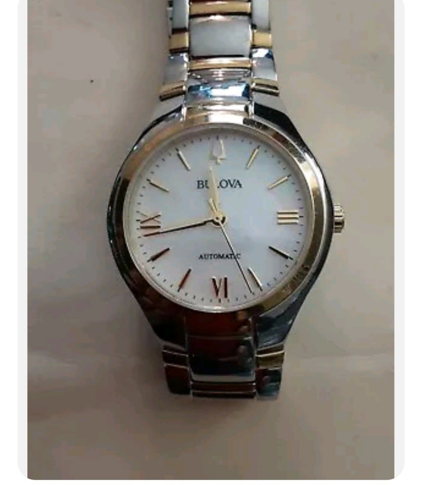 Bulova 98L297 Classic Stainless Steel Two Tone Automatic Ladies Watch 34MM