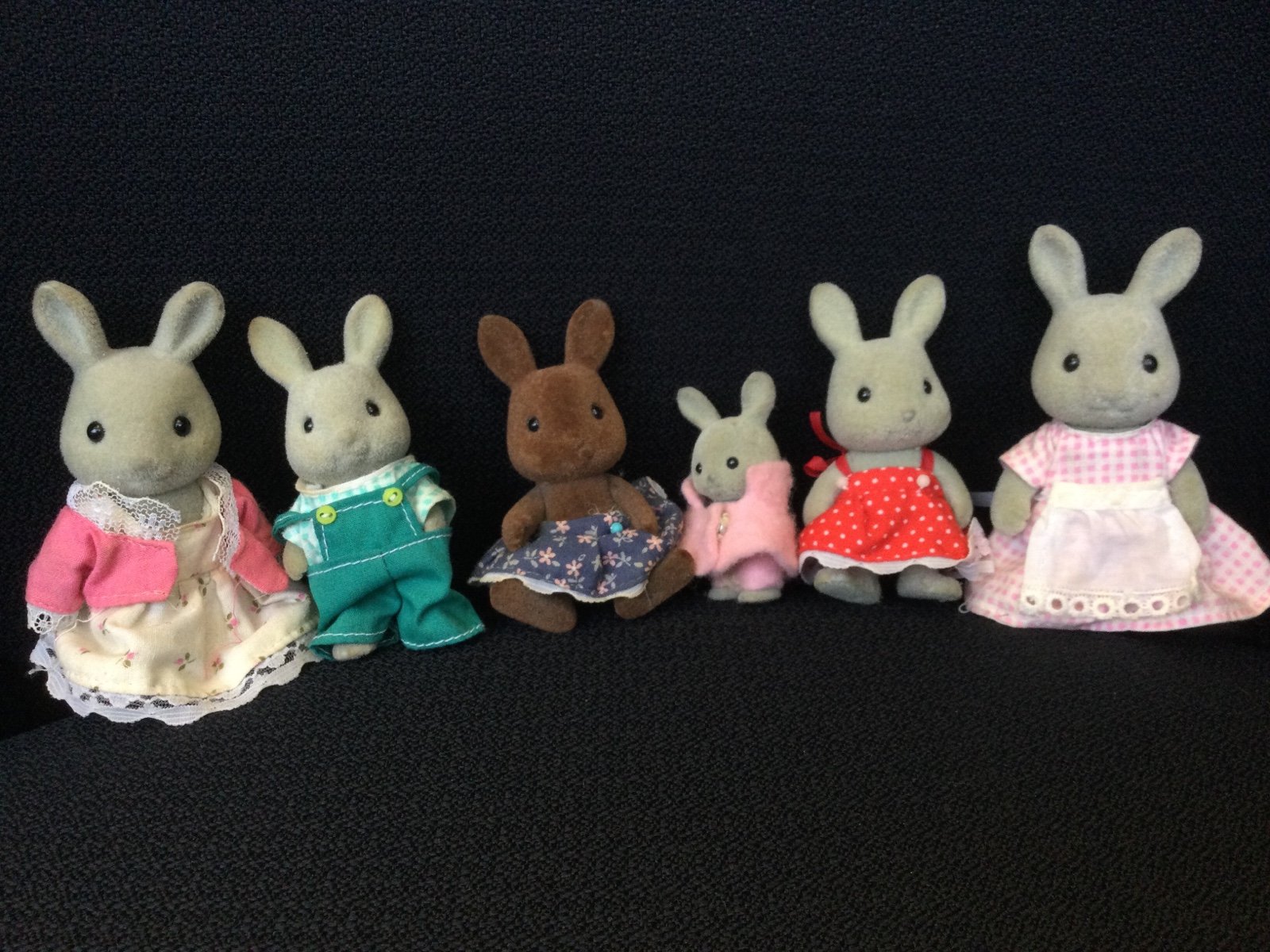 Japanese Sylvanian Families Vintage set of Six Rabbits