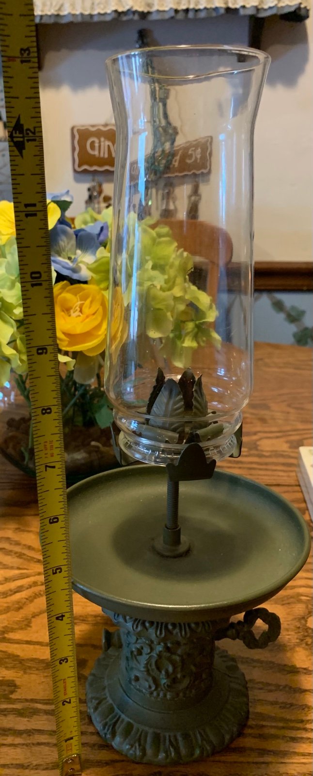 Vintage Metal Candle hurricane lamp
