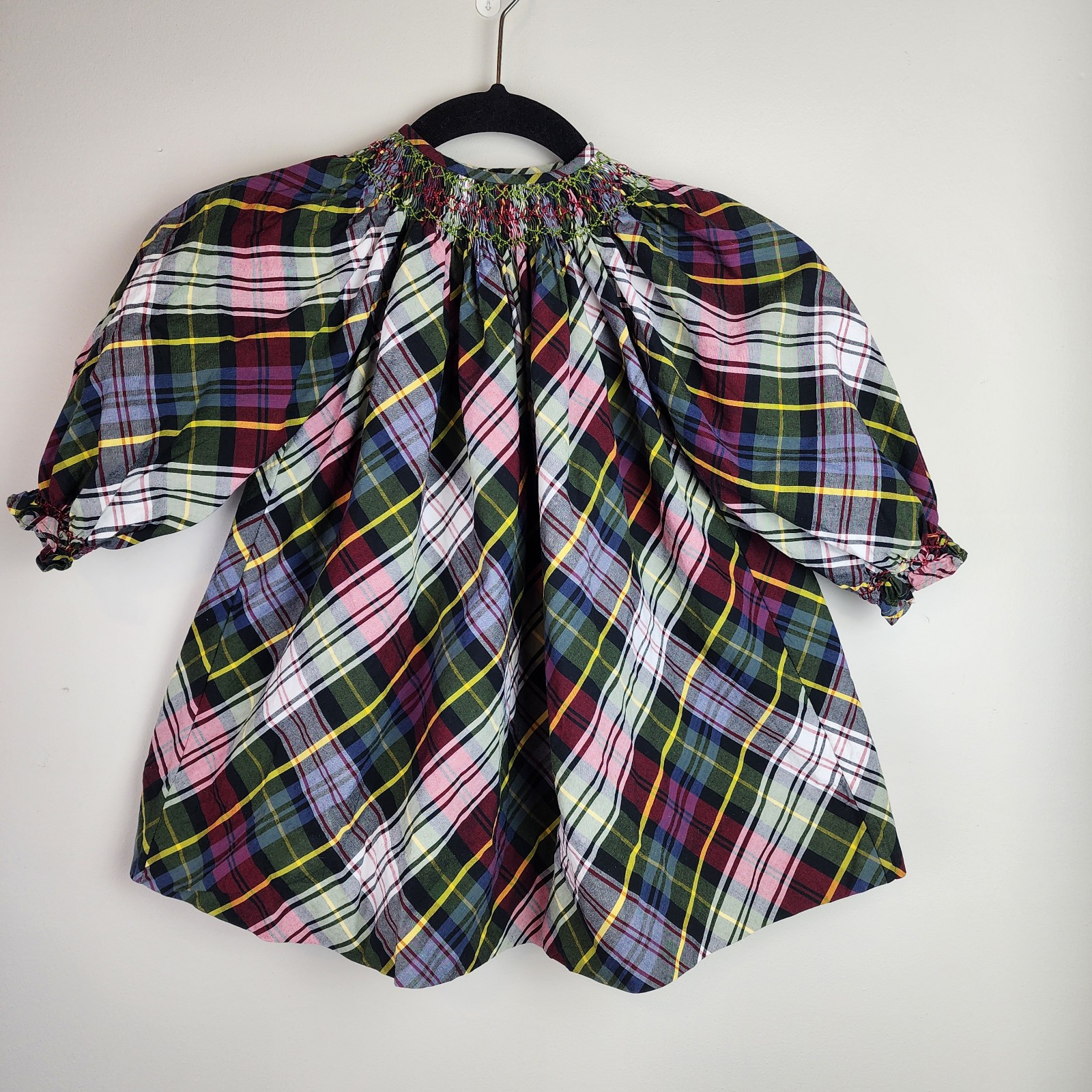 Vintage dress size 12 months by Strasburg boutique Smocked plaid