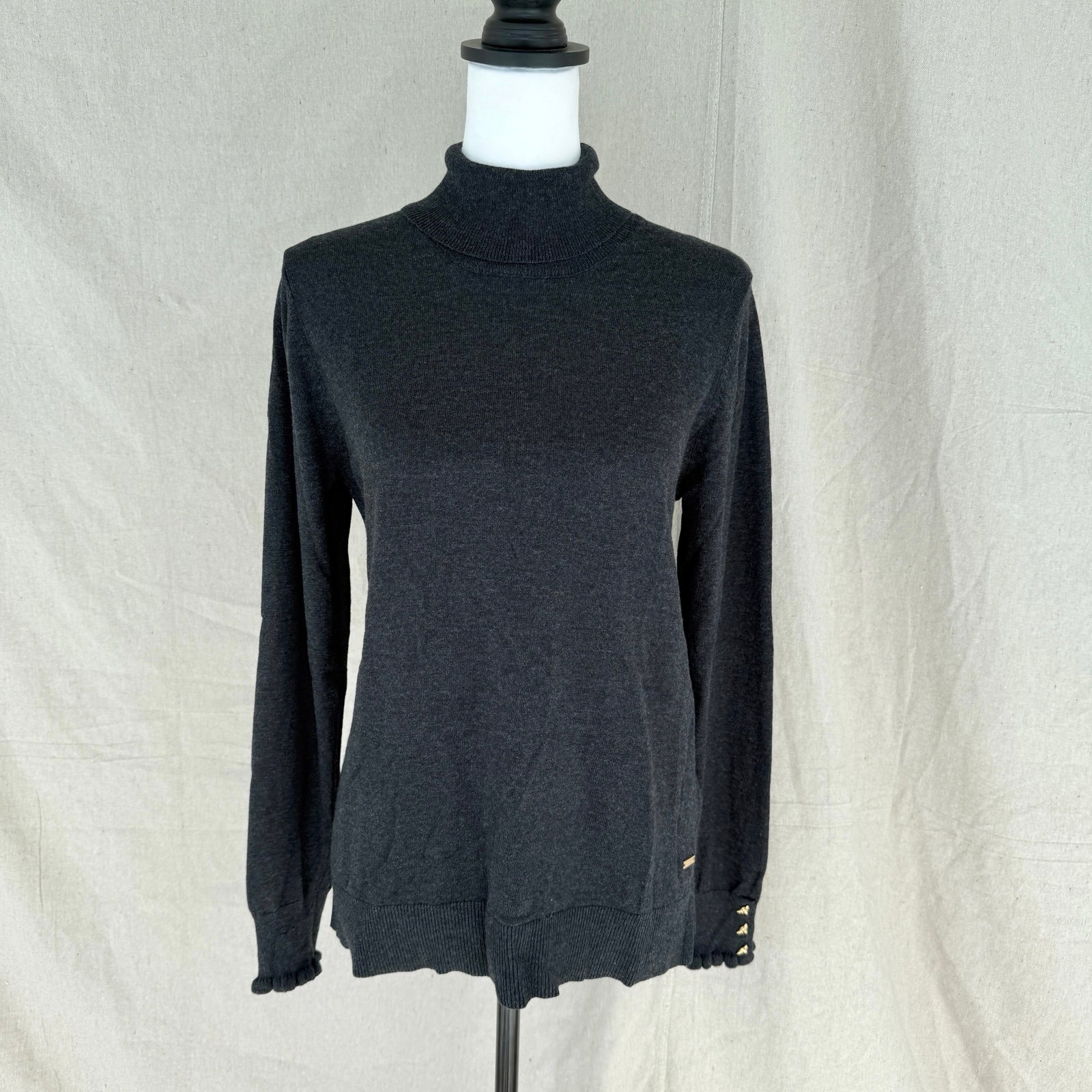 Joules Orianna Turtleneck Dark Gray Long Sleeve Sweater Size 8