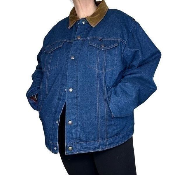 KEY Vintage Denim Quilted Trucker Coat Size 50 Big 2 XL