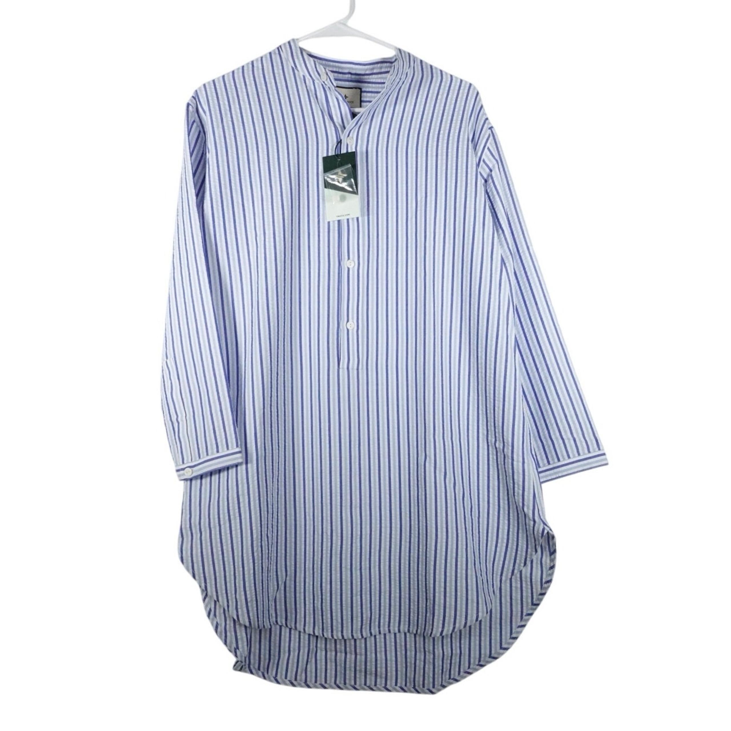 New Tuckernuck Blue Stripe Button Shirt Dress Boho Coastal Women’s XXS 1455-ZZ