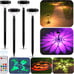 Solar Pathway Lights 4 Pcs, 12 Colors Solar Outdoor Lights with Remote Control