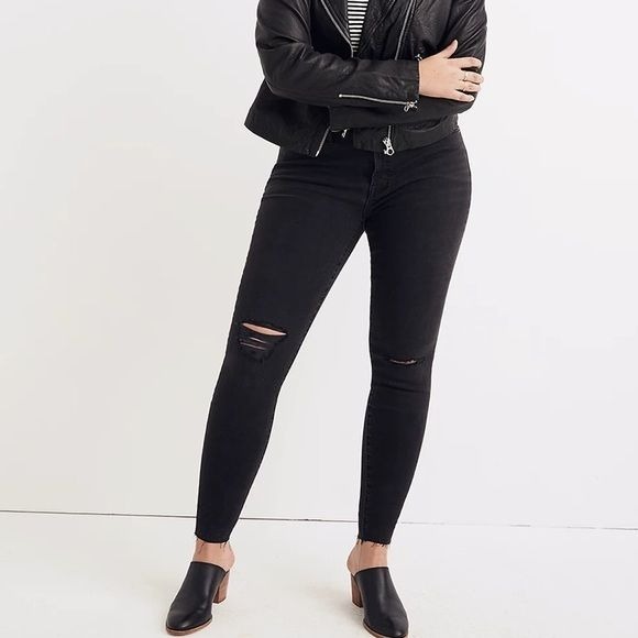 Madewell 9 Mid-Rise Skinny Jeans in Black Sea plus size 37