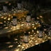 Led Star Moon Lamp, Outdoor Garden Flame Ground ，6pcs Hollow Solar Lawn Lamp