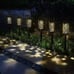 Led Star Moon Lamp, Outdoor Garden Flame Ground ，6pcs Hollow Solar Lawn Lamp