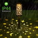 Led Star Moon Lamp, Outdoor Garden Flame Ground ，6pcs Hollow Solar Lawn Lamp