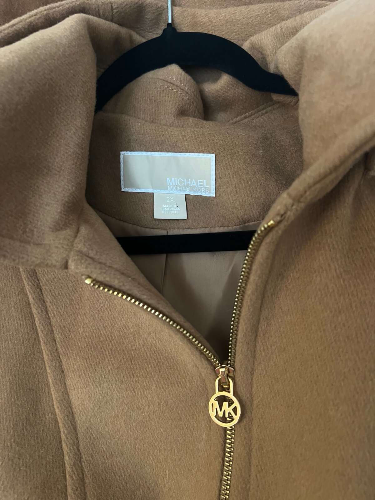 michael michael kors wool blend zip front coat