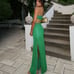 BOABAB Mambo glossy green glitter dress