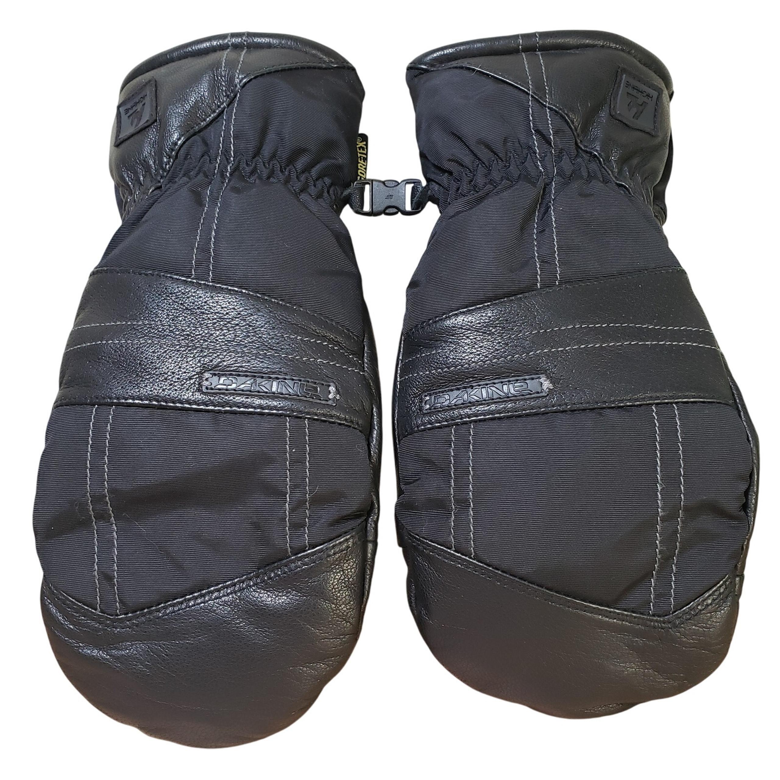 Dakine Gore-Tex Goat Skin Leather Mittens Large Black Warm Winter Snowboarding
