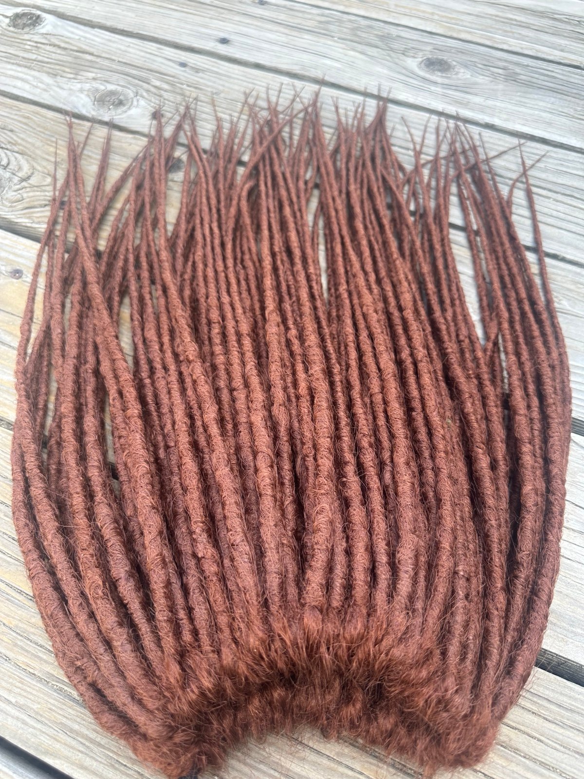100 single ended crochet brown auburn synthetic dreads