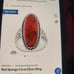 Red sponge coral silver ring and pendant set