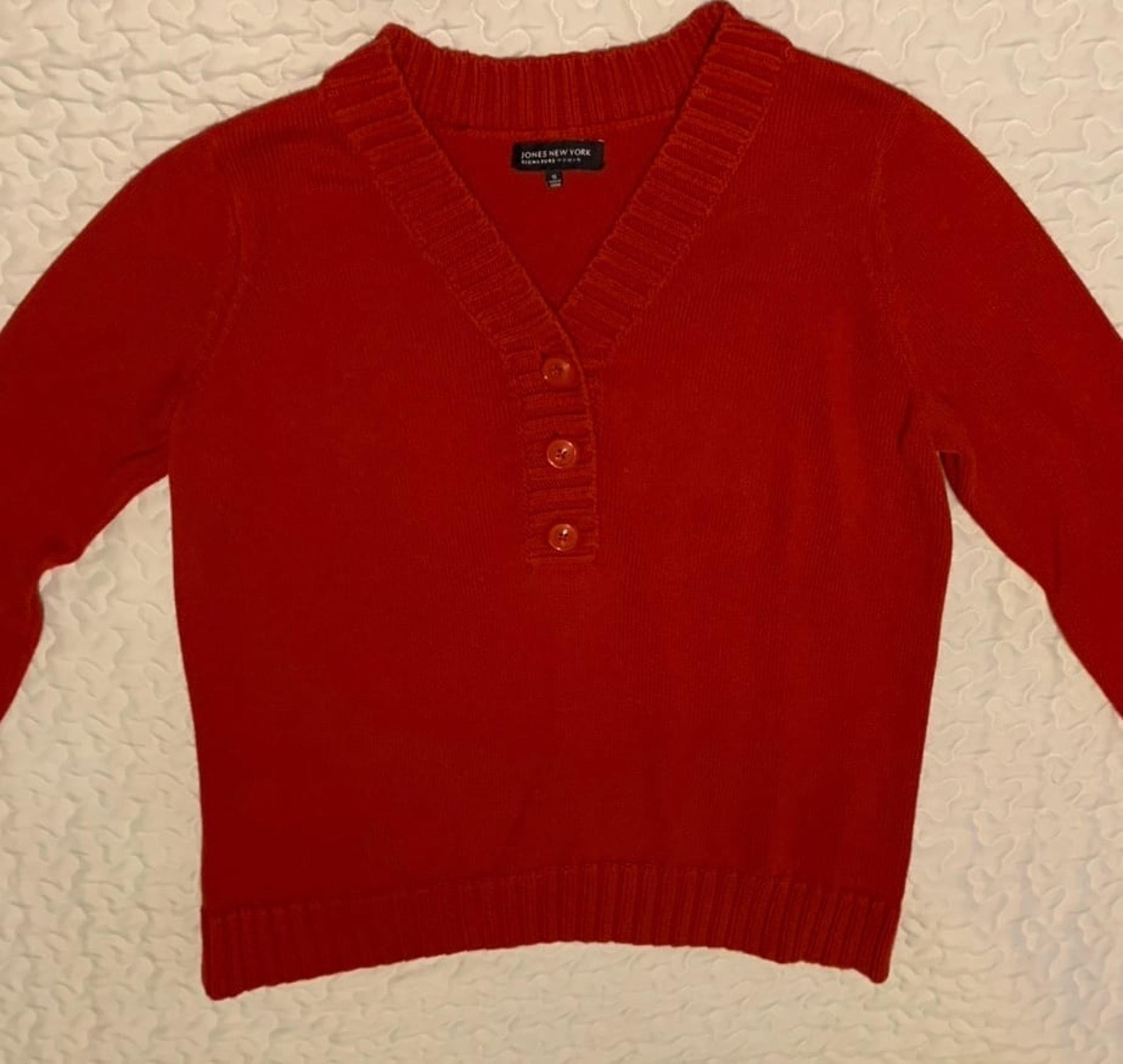 Jones New York Red Cardigan Sweater