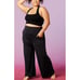 Fabletics Pants Women XL Black Mariah Tricot Flared Knit High Rise Pull On