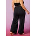 Fabletics Pants Women XL Black Mariah Tricot Flared Knit High Rise Pull On