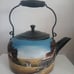 Folk Art Hand Painted Teapot Rustic Farm Scene