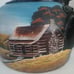 Folk Art Hand Painted Teapot Rustic Farm Scene