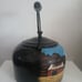 Folk Art Hand Painted Teapot Rustic Farm Scene