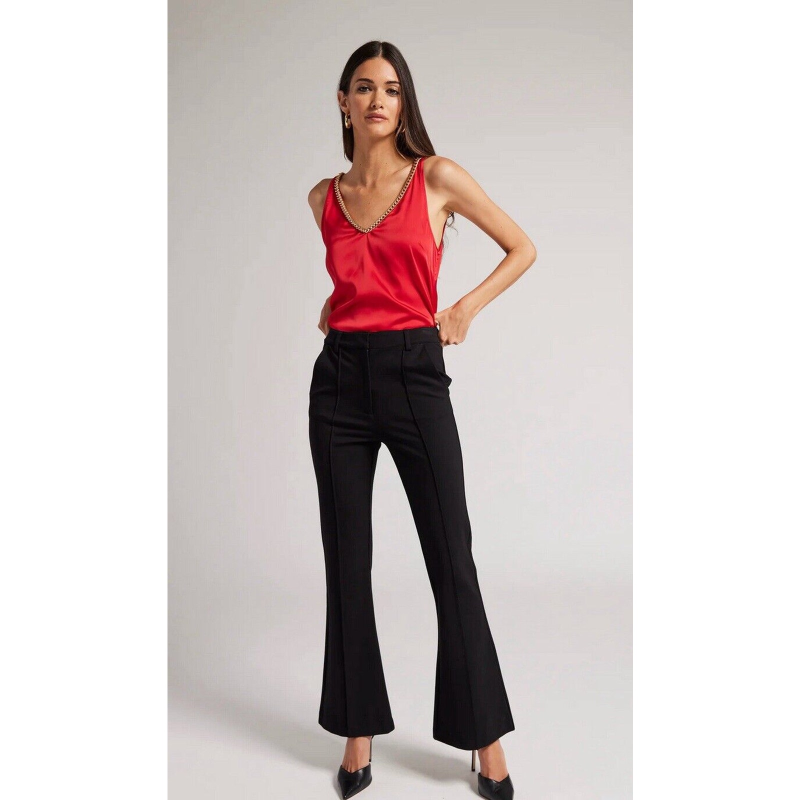 Generation Love Rylee Ponte Pant Flared Leg High Waisted Black Size 6 NEW