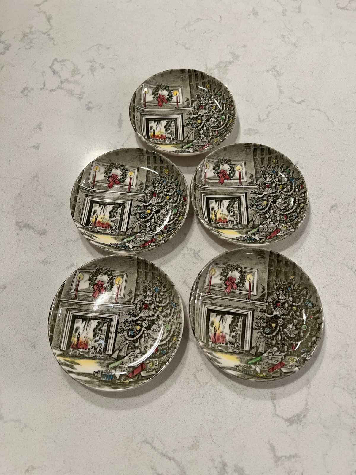 5 Johnson bros Christmas coasters