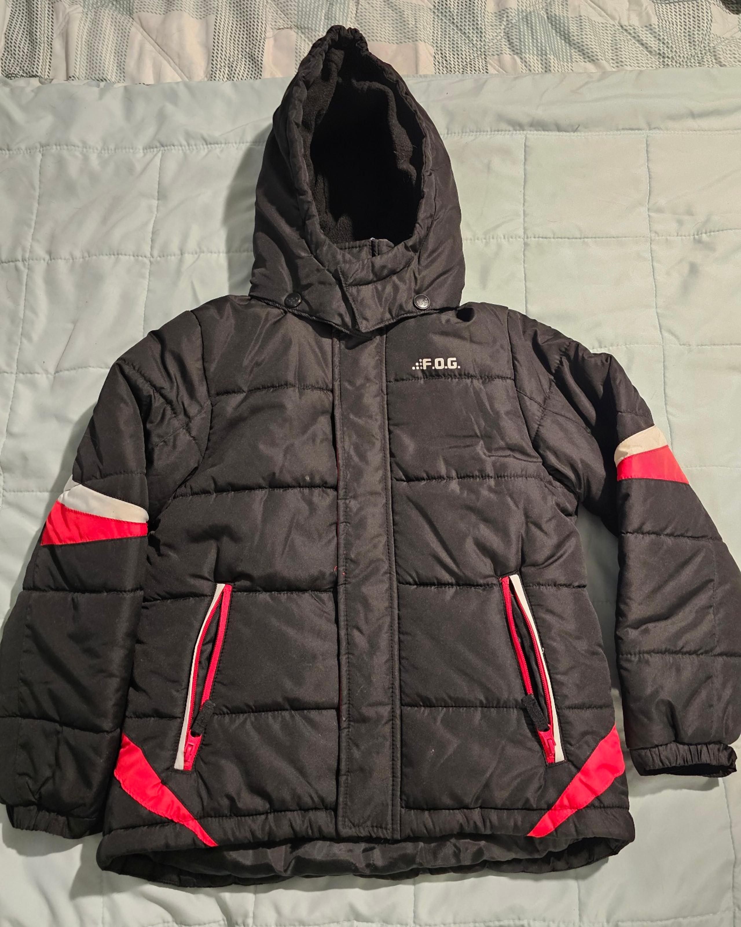 Black and Red Fog puffer jacket