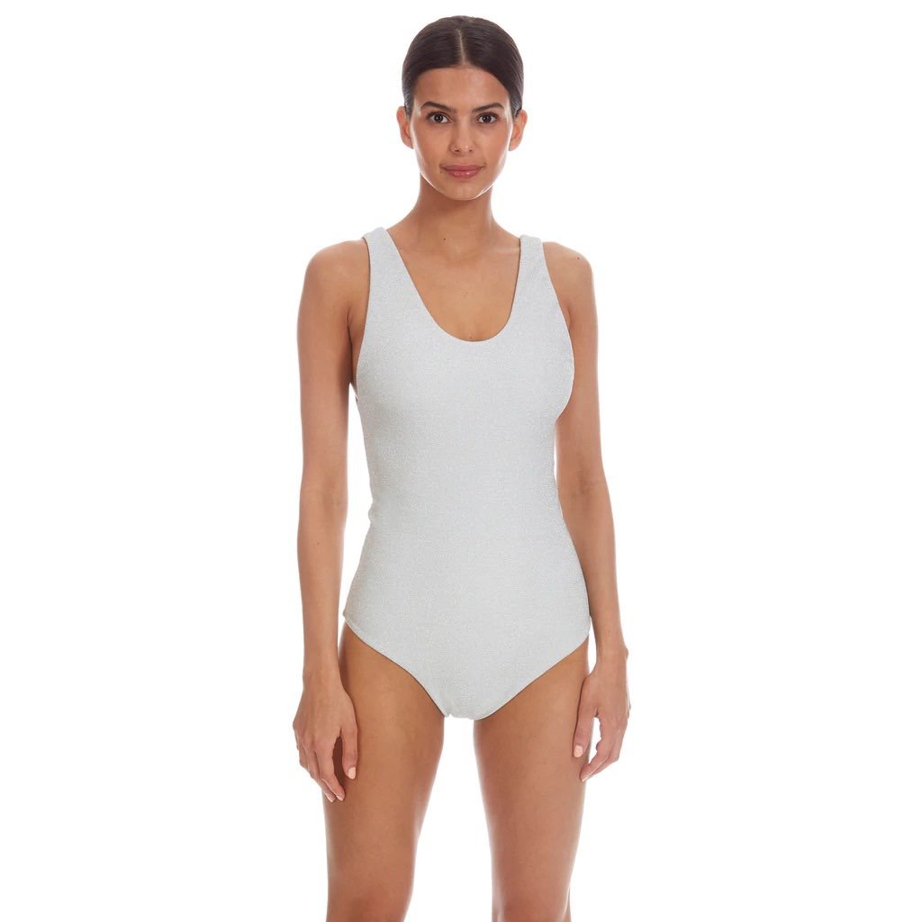 Mikoh mala shimmer silver one piece swimsuit