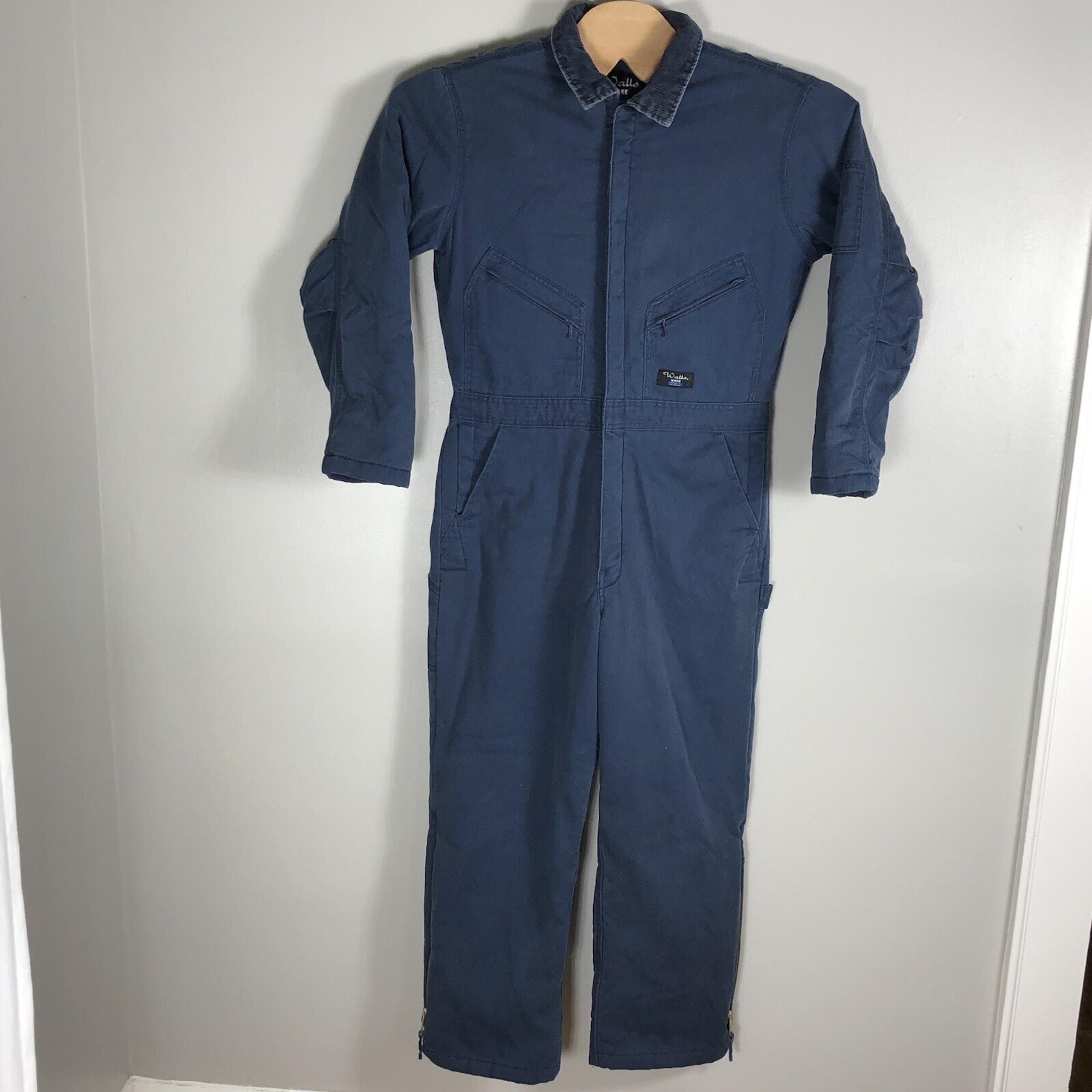 Walls Work Wear Men's Medium 38-40 Blue Insulated Quilted Full Zip Coveralls