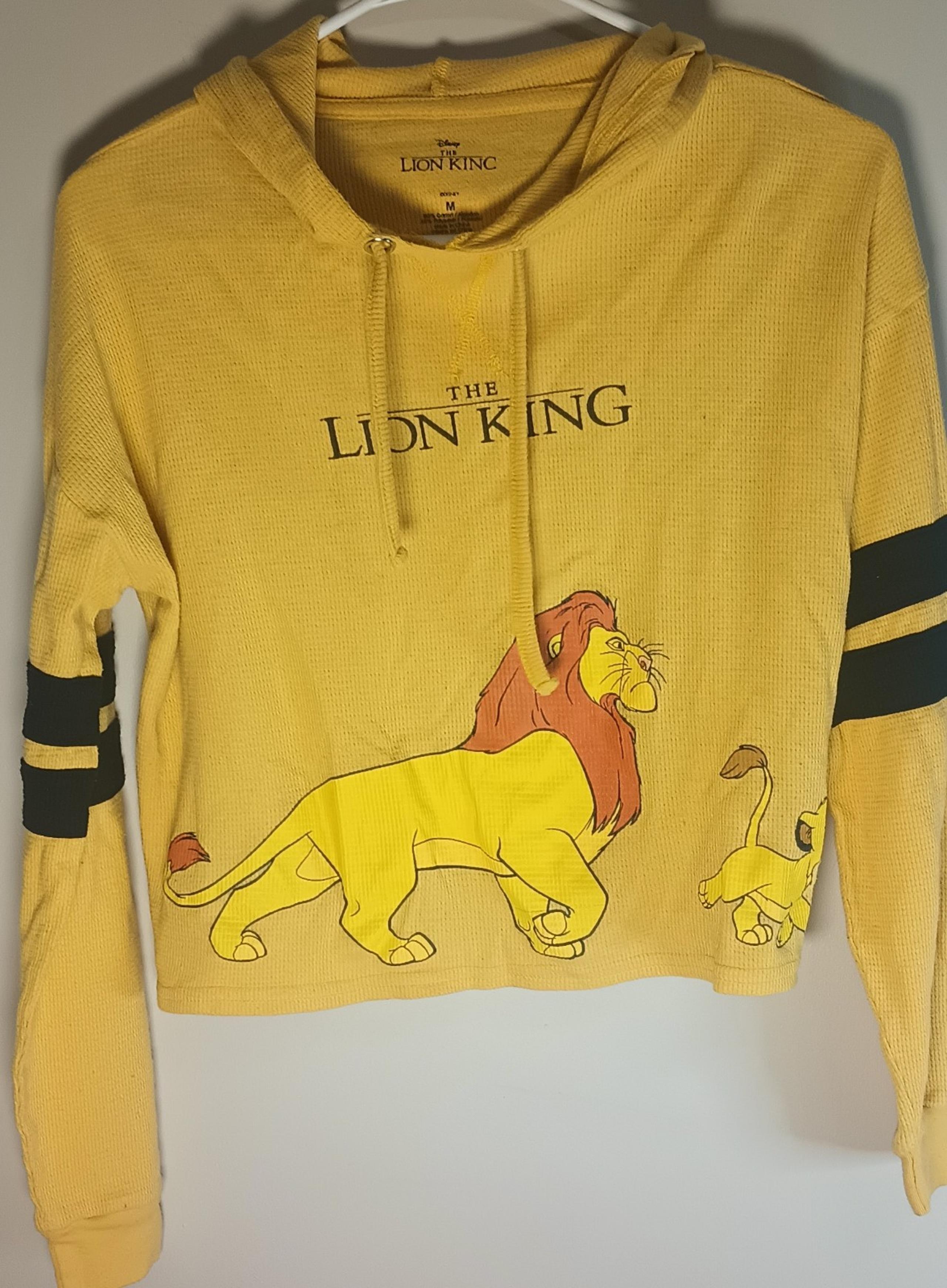 Disney The Lion King Thermal Cropped Hoodie Women's Medium Timon Pumba Simba