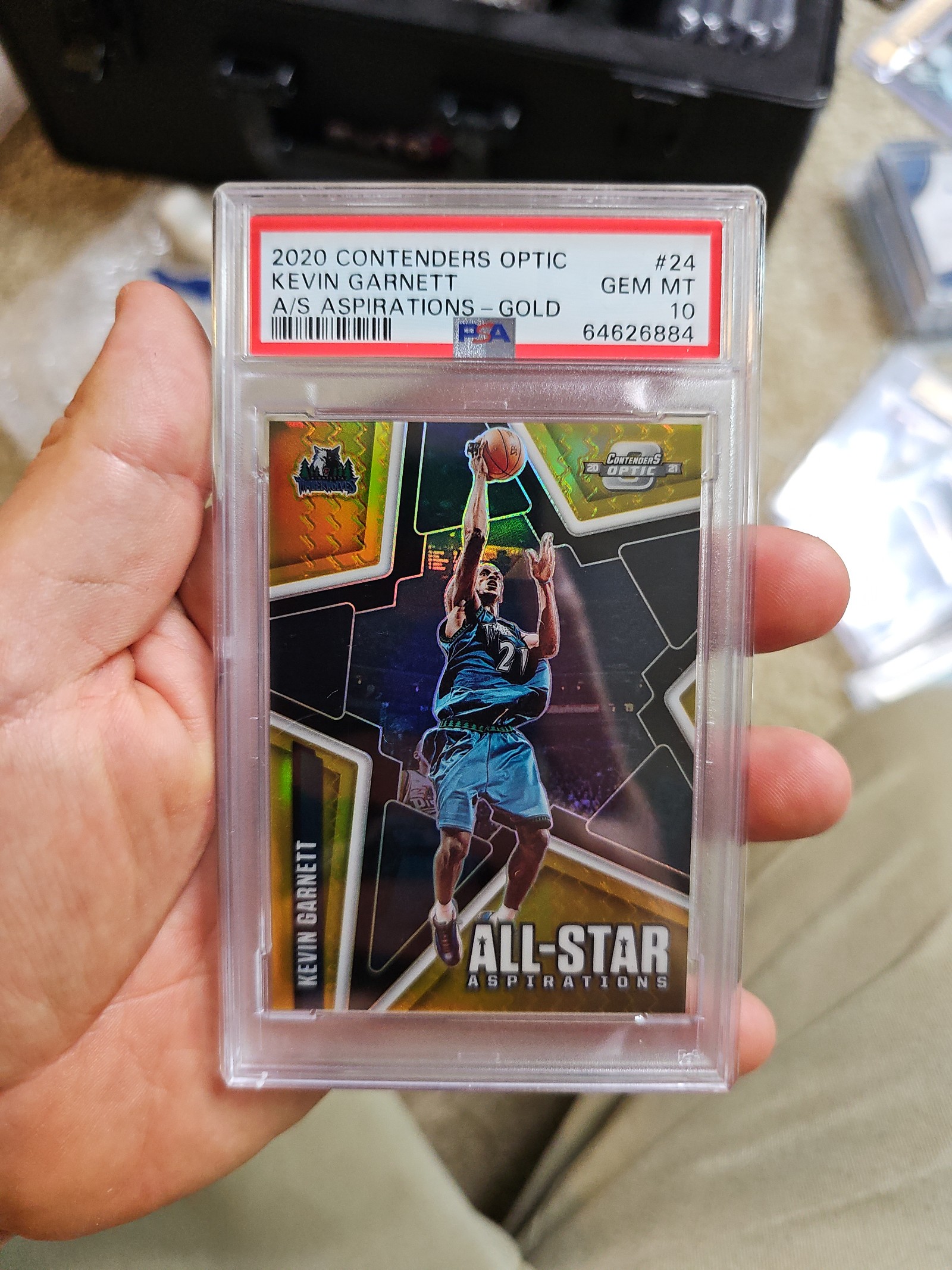 PSA 10 Contenders Optic Aspirations Gold /10 Kevin Garnett