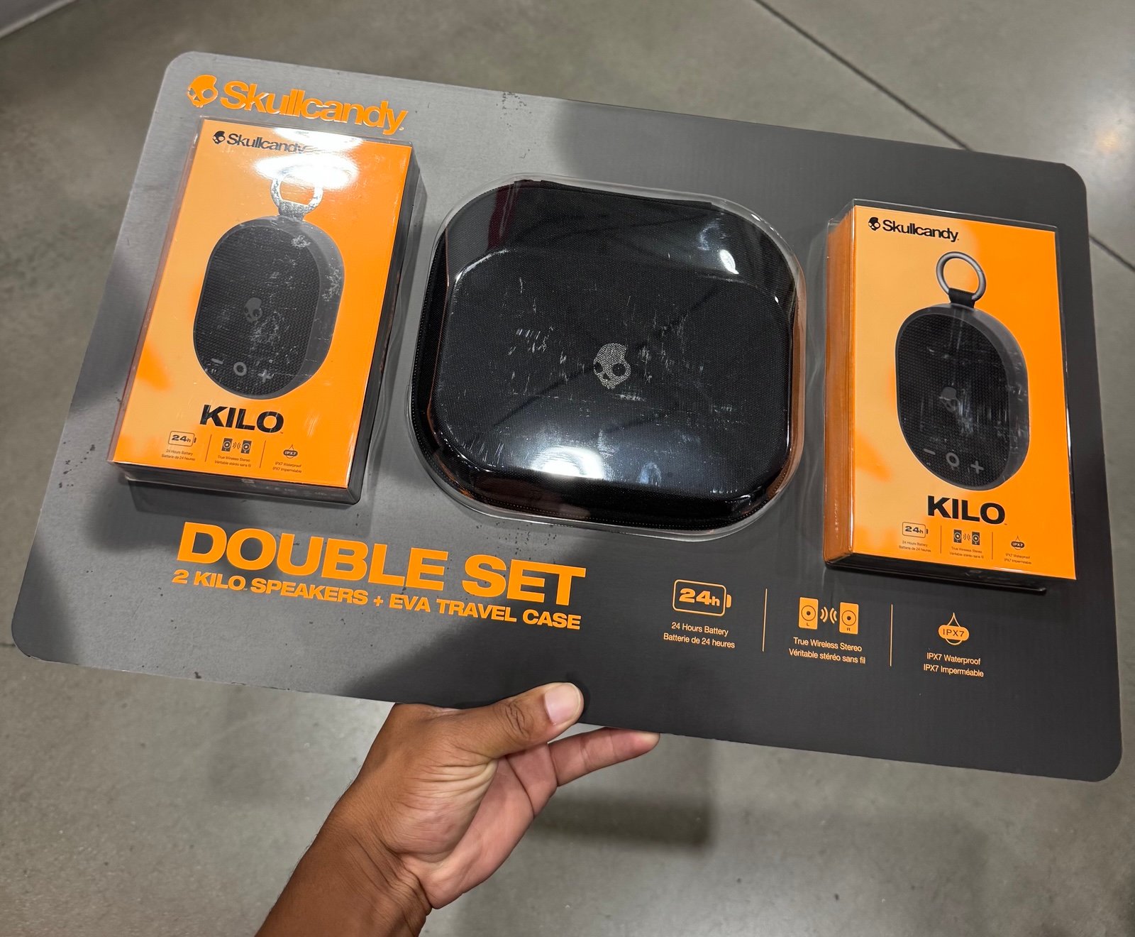 Skullcandy Kilo Wireless Bluetooth Speaker 2-Pack with Travel Case – 24HR Batter