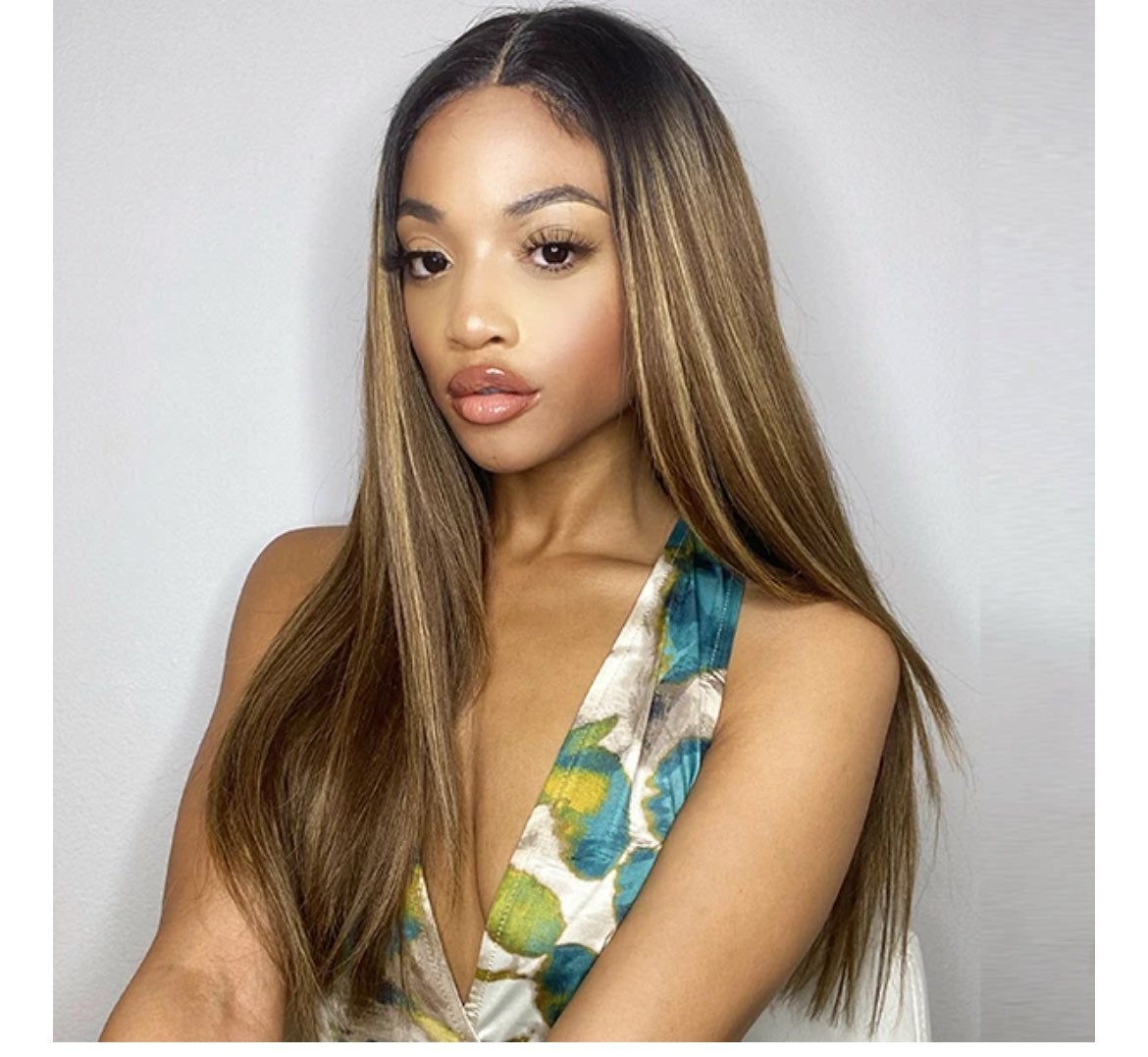 Blonde Highlights real hair wig