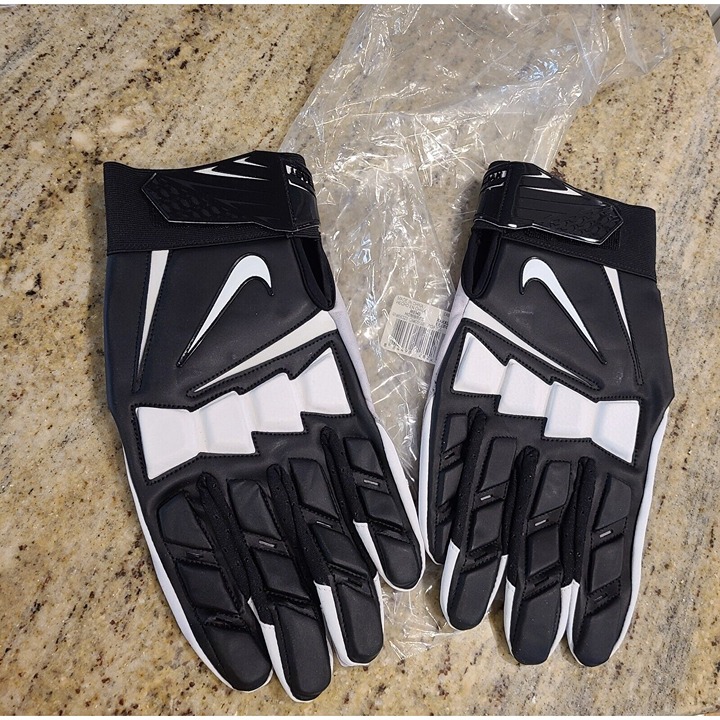 New! Nike Hyperbeast Men's XXXXL 4XL Football Gloves Padded Lineman White Black