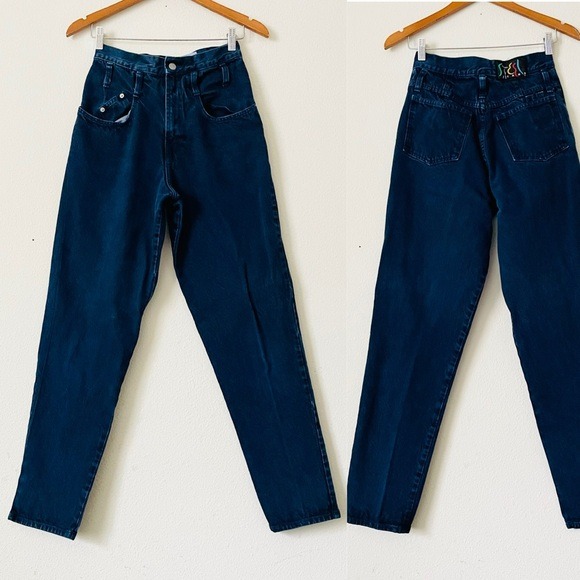 Vintage Steel SIZE 7 high rise dark blue mom jeans