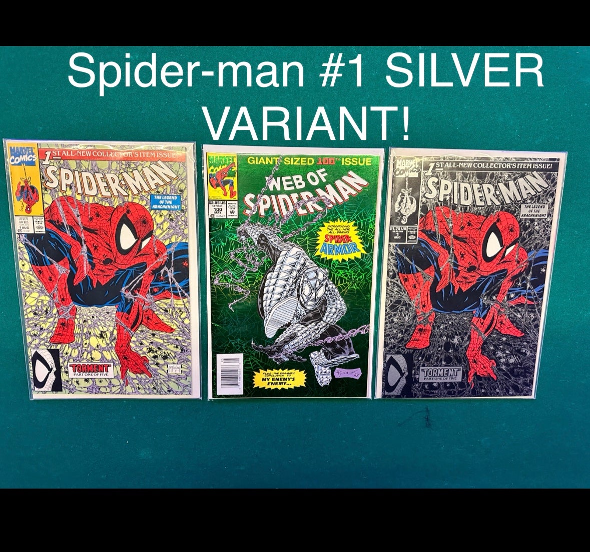 Spider-Man 1990s series lot #1 issues **SILVER VARIANT COVER** and 100th issue