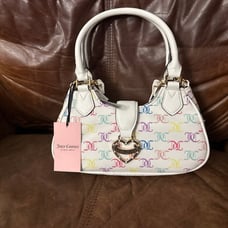 NEW! Juicy Couture White Multi/Angel, What’s the Scoop Crossbody/Shoulder Bag