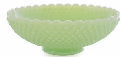 Bowl - Gigi Hobnail Pattern - Jade Jadeite Green Glass - Mosser USA