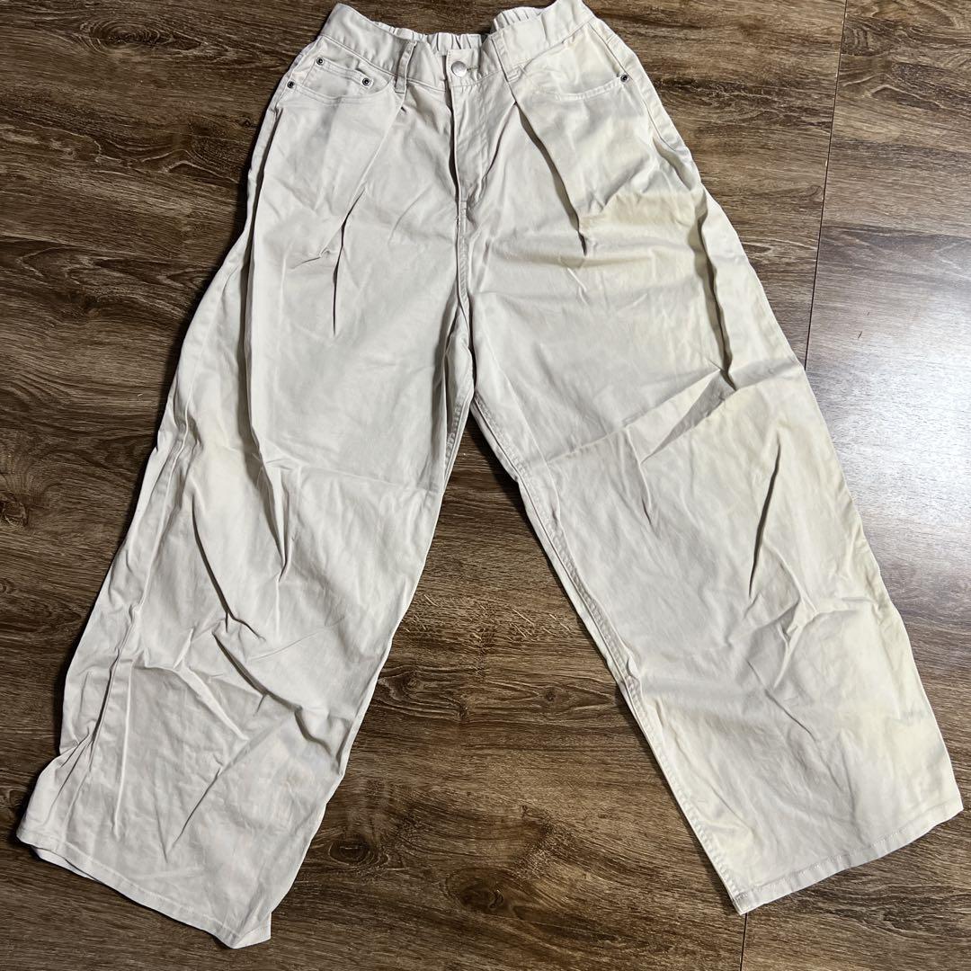 Ivory Wide Leg Cotton Pants