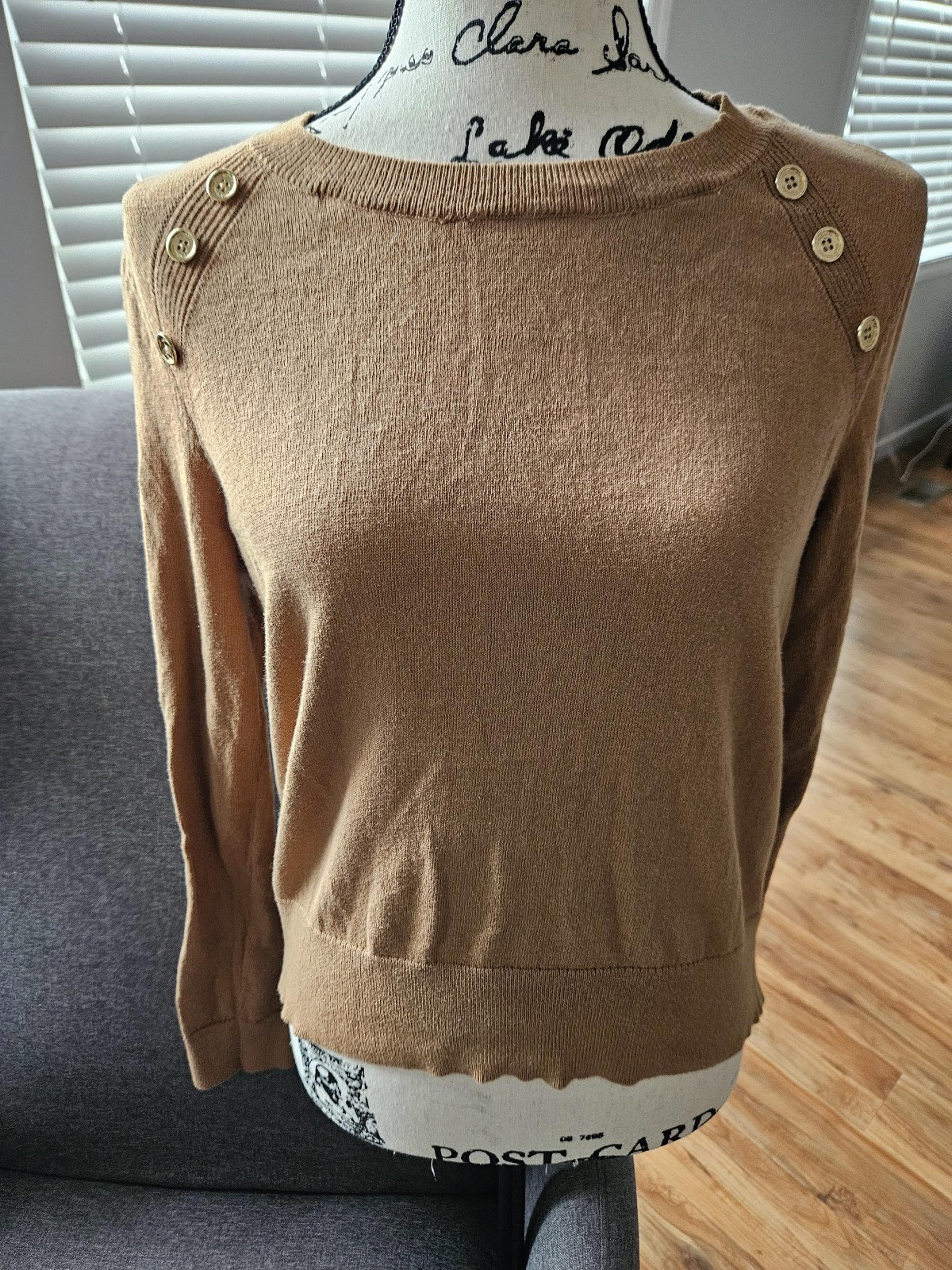 Michael kors button detail crew neck sweater